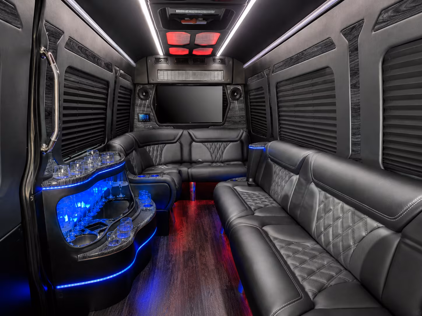 beaumont 50 passenger party bus inside