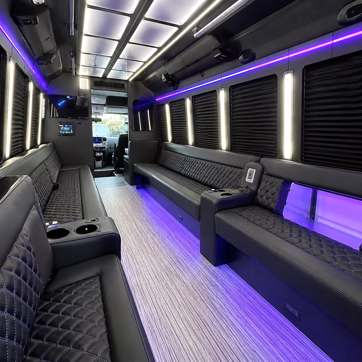 beaumont party bus rental interior