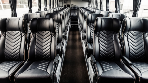 50 passenger charter bus inside baytown