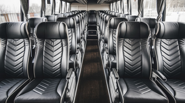 55 passenger charter bus inside baytown